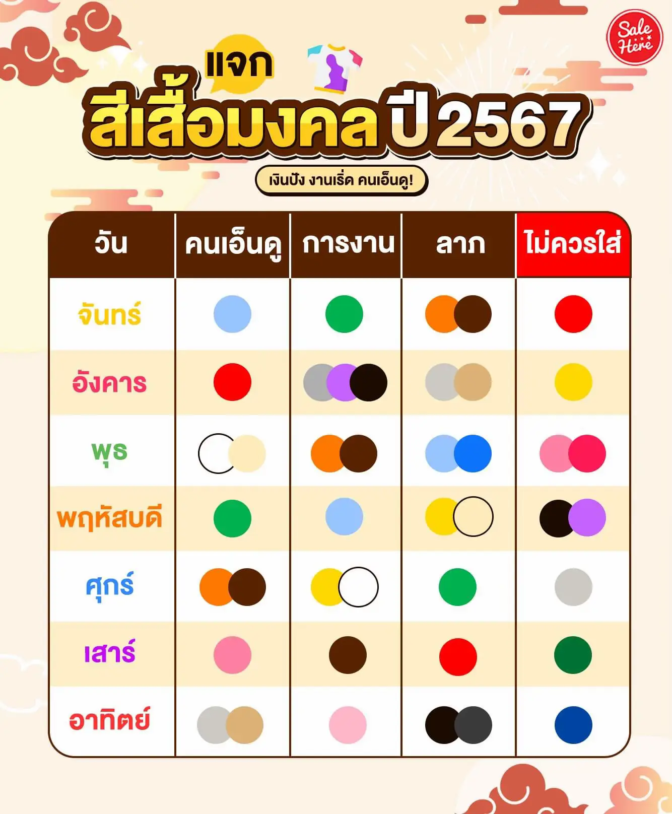 สีเสื้อมงคล 2567 หมอลักษณ์ นำมาซึ่งความเจริญรุ่งเรือง