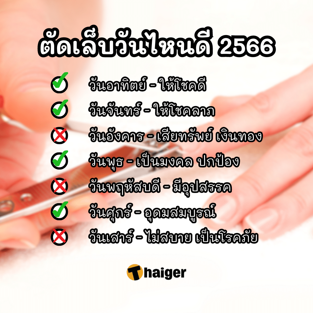 ตัดเล็บวันไหนดีตุลาคม 2568 ตามวันเกิด หมอลักษณ์